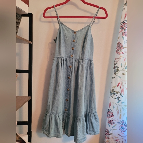 Blue Dress with Buttons - Picture 1 of 3